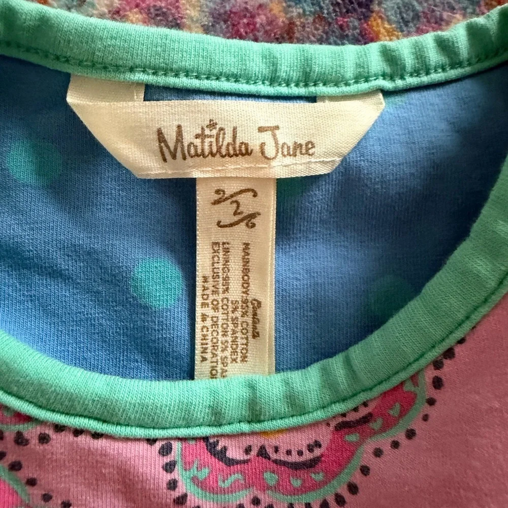 Matilda Jane Girls Size 2 Paisley Flutter Sleeve Dress Pink Boho Floral Boutique